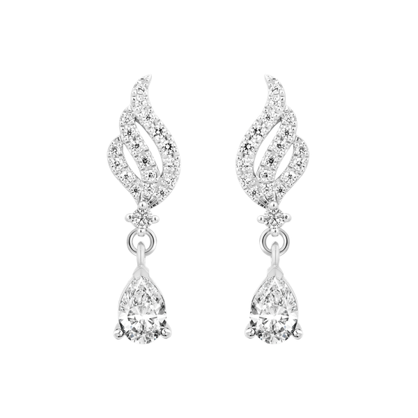 Hoa tai đính đá CZ vàng 14K Swaning