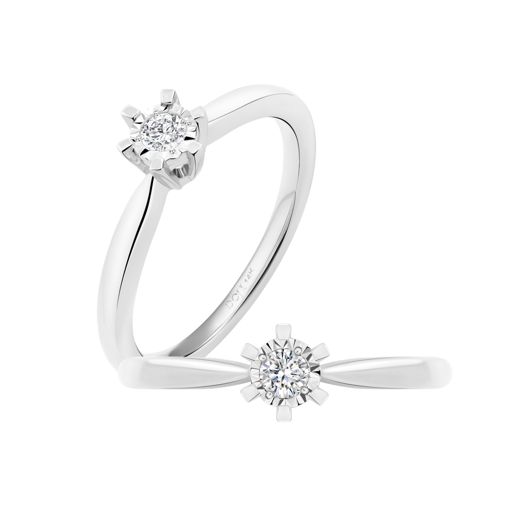 Nhẫn nữ kim cương viên vàng 14K Jena A507 TD