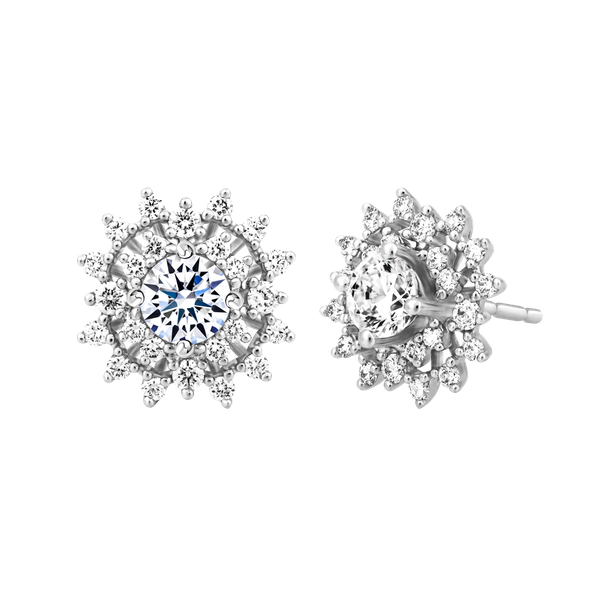 Hoa tai kim cương tấm vàng 14K Conversion 2C