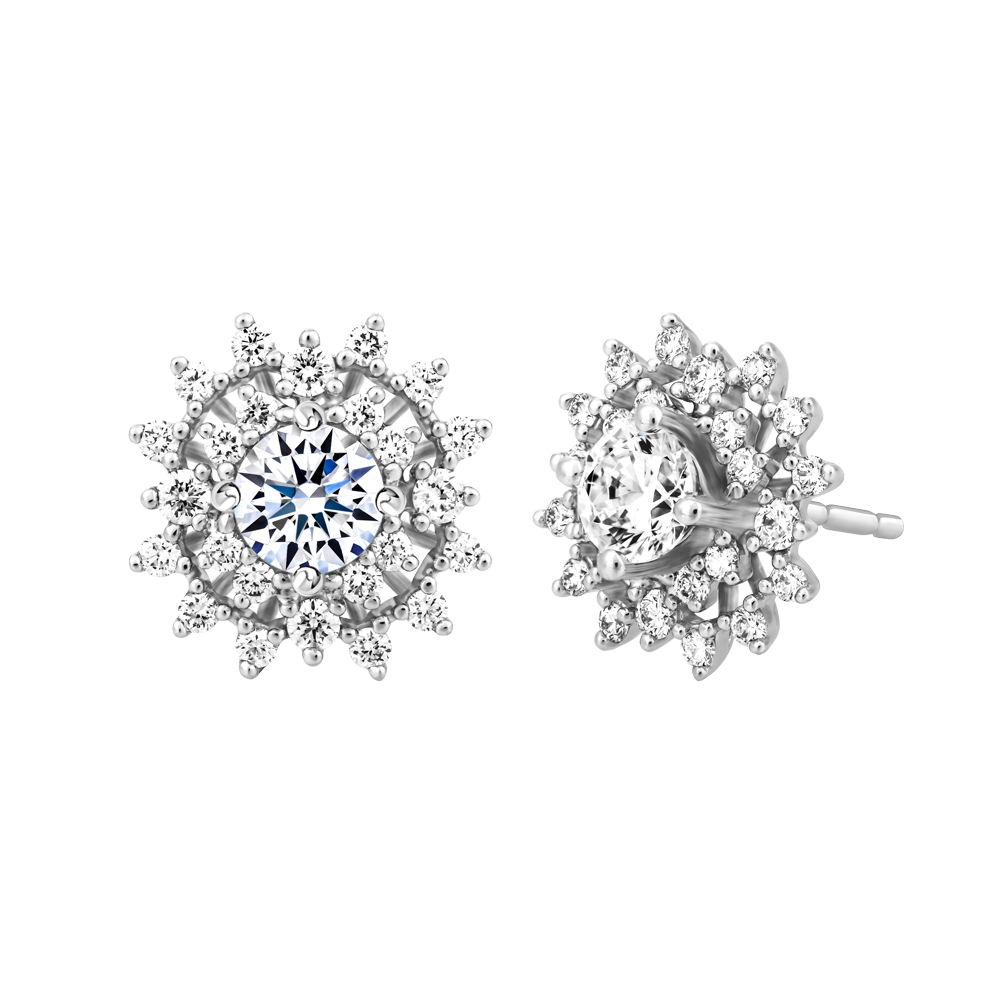 Hoa tai kim cương tấm vàng 14K Conversion 2C