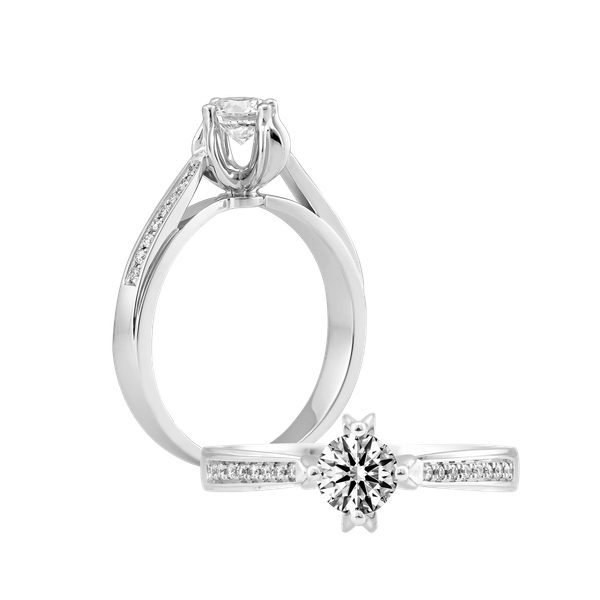 Nhẫn nữ kim cương viên vàng 14K Prospect N GIA 3C