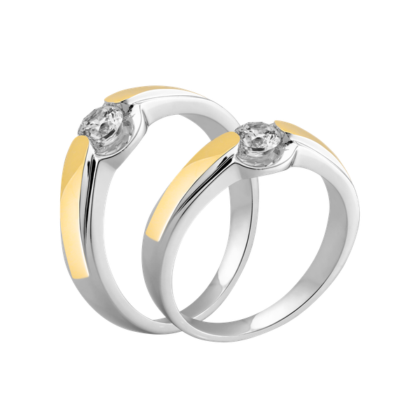 Nhẫn cưới nữ đính đá CZ vàng 14K Success N2C F