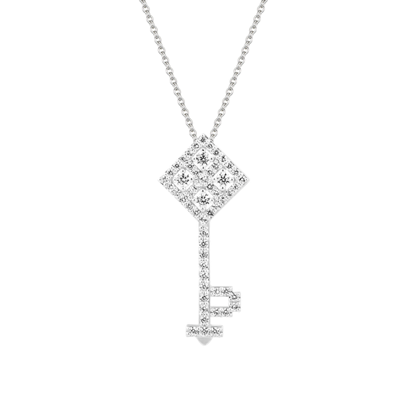Mặt đính đá CZ vàng 14K Royal Key