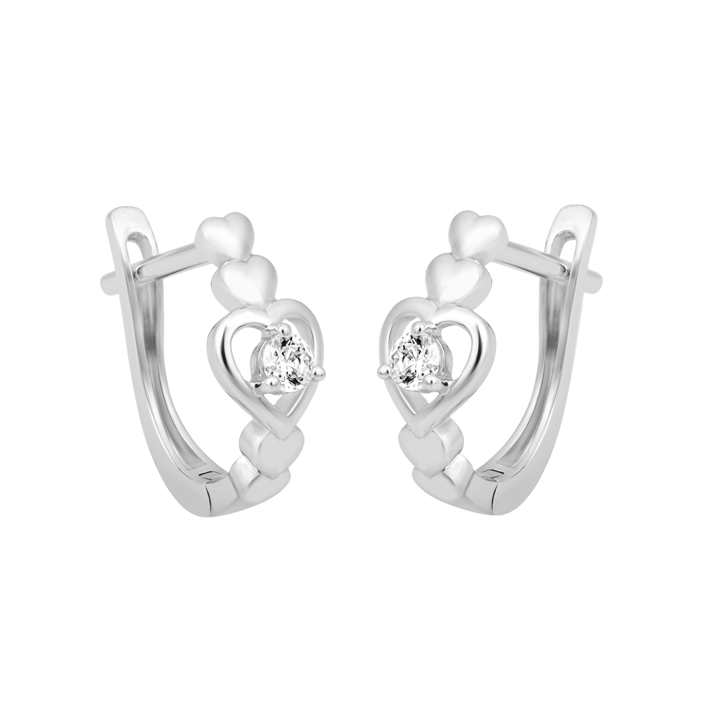 Hoa tai đính đá CZ vàng 10K Ivanka 5p