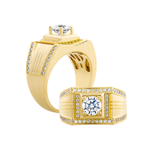 Nhẫn nam kim cương tấm vàng 14K RX450 1CT Y