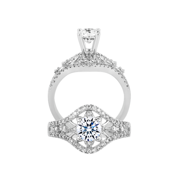 Nhẫn nữ kim cương tấm vàng 14K Glory 5C