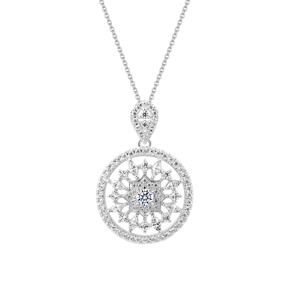 Mặt đính đá CZ vàng 14K Gerberas V2 1C