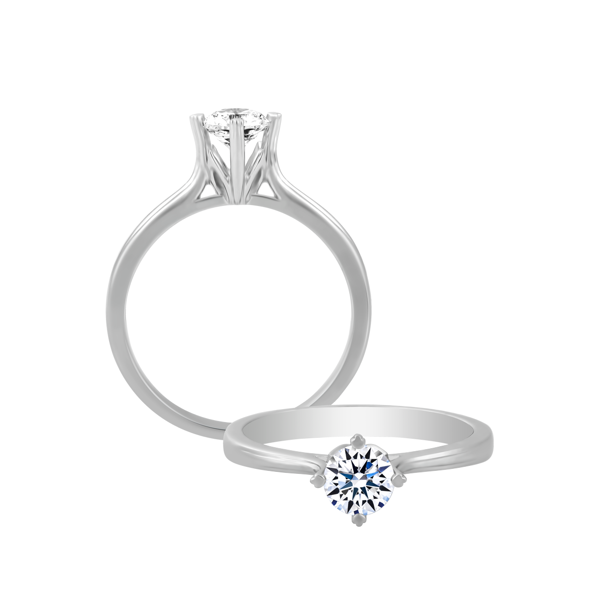 Nhẫn nữ kim cương viên vàng 14K Alluring GIA 3C