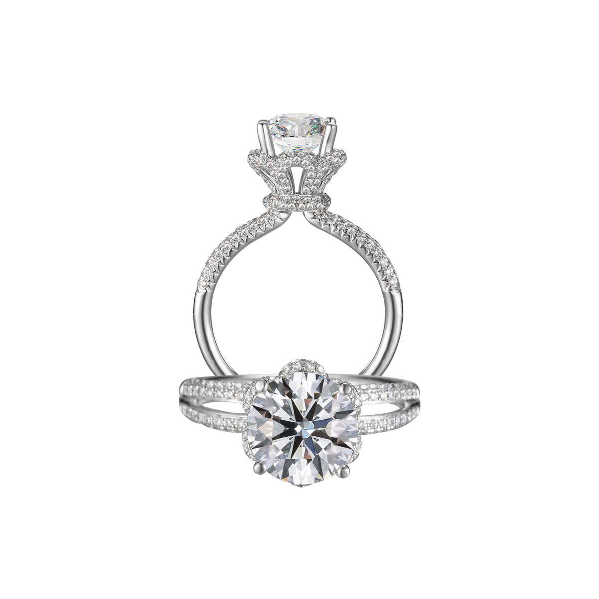 Nhẫn nữ kim cương tấm vàng 14K Bonito N 1CT