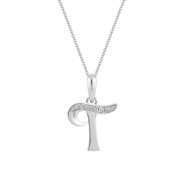 Mặt kim cương viên vàng 14K Letter T