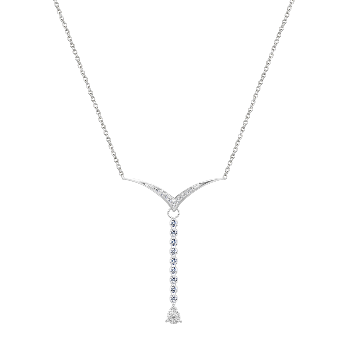 Dây liền mặt kim cương viên vàng 14K Jena A257 TD