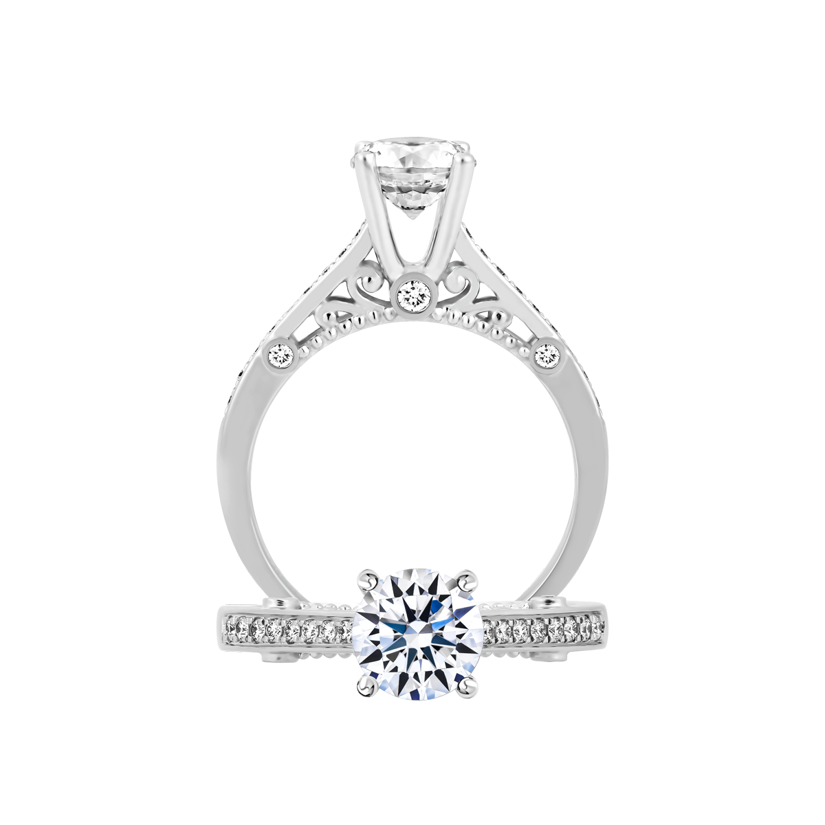 Nhẫn nữ kim cương tấm vàng 14K Greatness 1CT