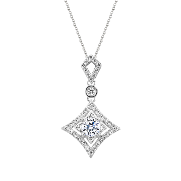 Mặt kim cương tấm vàng 14K Flaring 2C