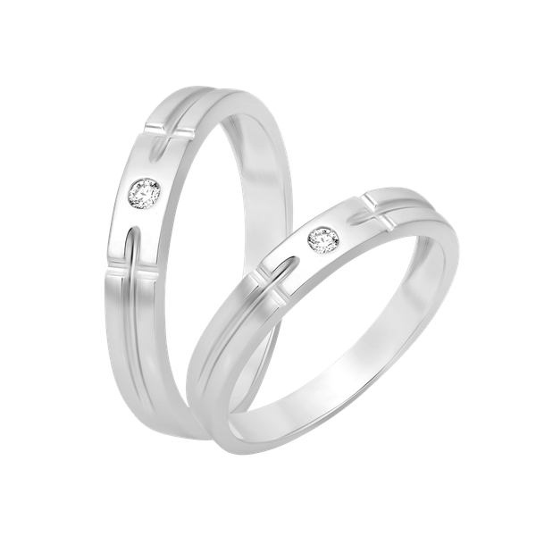 Nhẫn cưới nam kim cương viên vàng 14K Eternally M