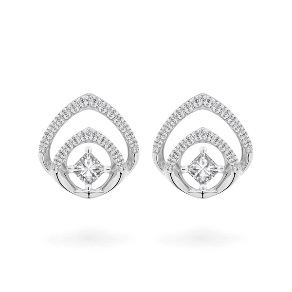 Hoa tai kim cương viên vàng 14K Jena A077 TD