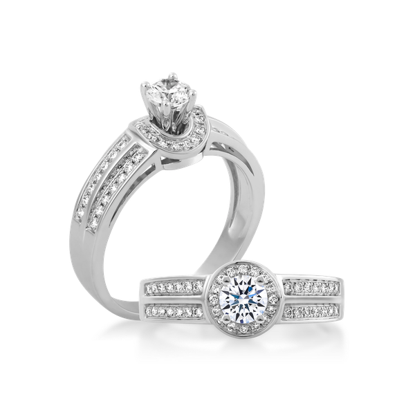 Nhẫn nữ kim cương tấm vàng 14K Aislin N 5C GVRG0147311