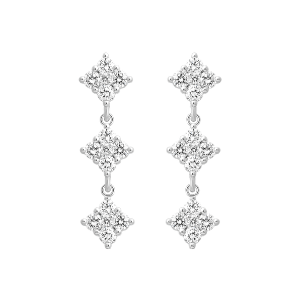 Hoa tai đính đá CZ vàng 14K Sighting