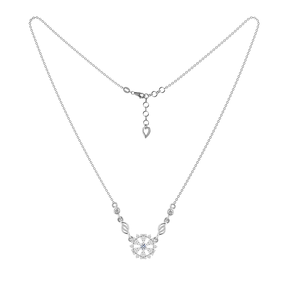 Dây liền mặt đính đá CZ vàng 18K Kaylin