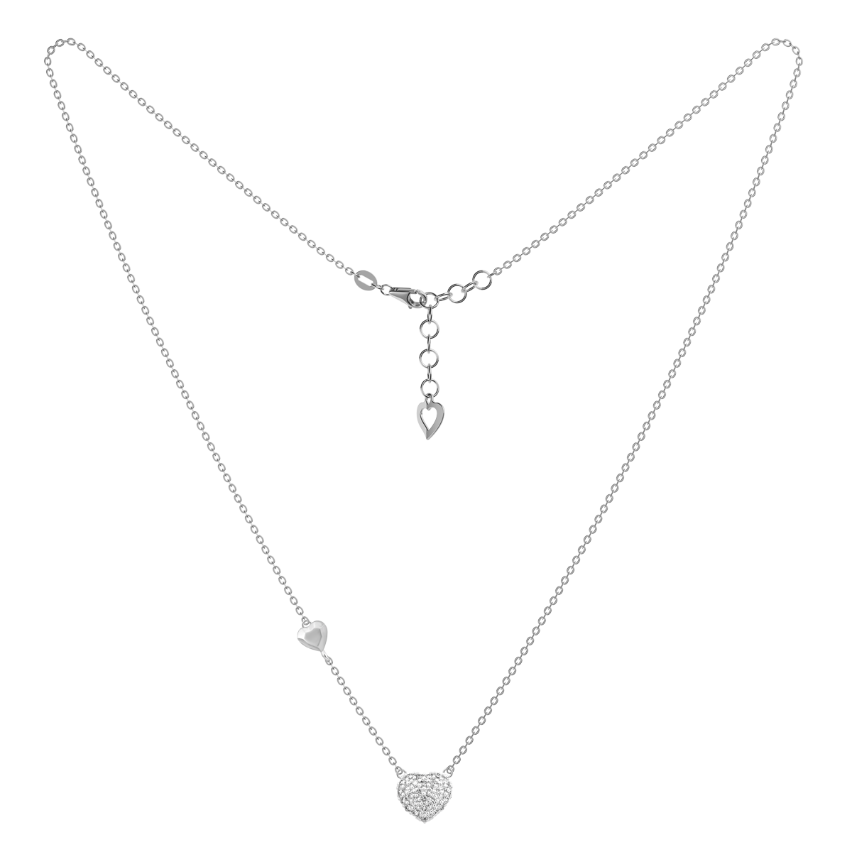 Dây liền mặt kim cương viên vàng 14K Heartjoy TD