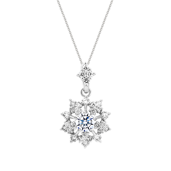 Mặt kim cương tấm vàng 14K Floweret 3C