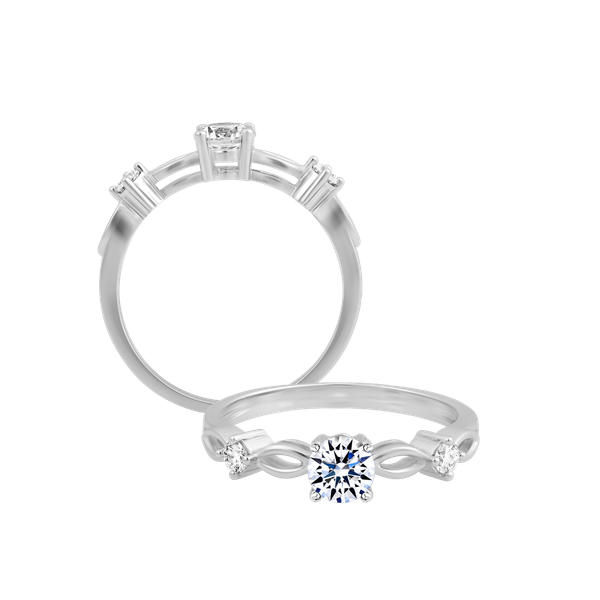 Nhẫn nữ kim cương viên vàng 14K Integration GIA 3C