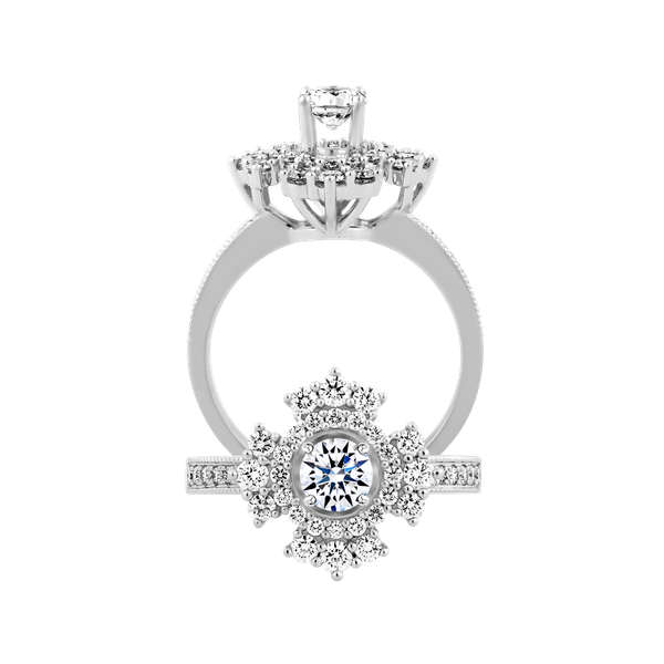 Nhẫn nữ kim cương 8 Hearts & Arrows vàng 14K Karina N H&A 2C