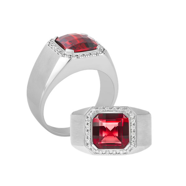 Nhẫn nam kim cương tấm vàng 14K Roundabout S.GAR W