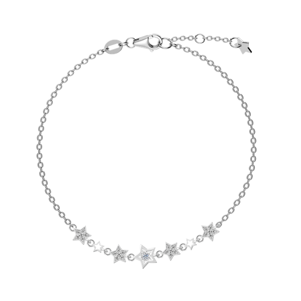 Dây tay đính đá CZ vàng 14K Starwin A