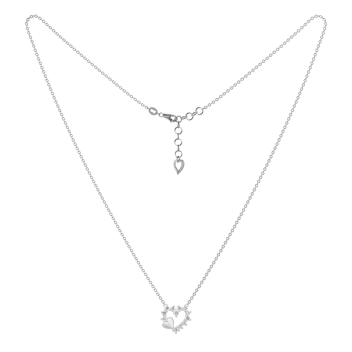 Dây liền mặt kim cương viên vàng 14K Heartshine