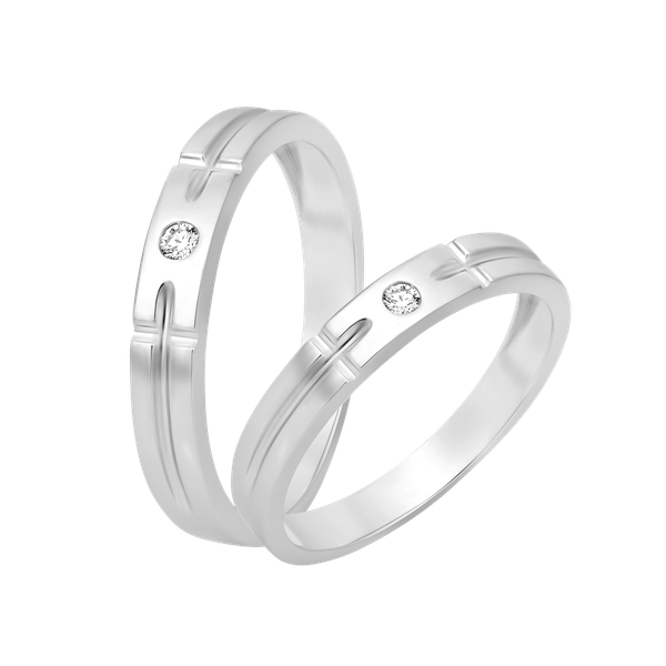 Nhẫn cưới nam kim cương viên vàng 14K Eternally M