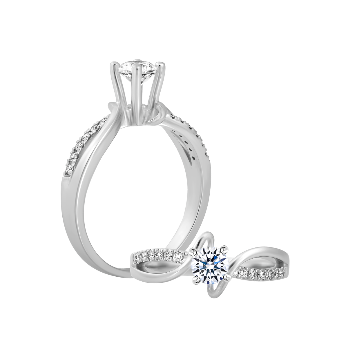 Nhẫn nữ kim cương viên vàng 14K Carina GIA 2C GVRG0287554M