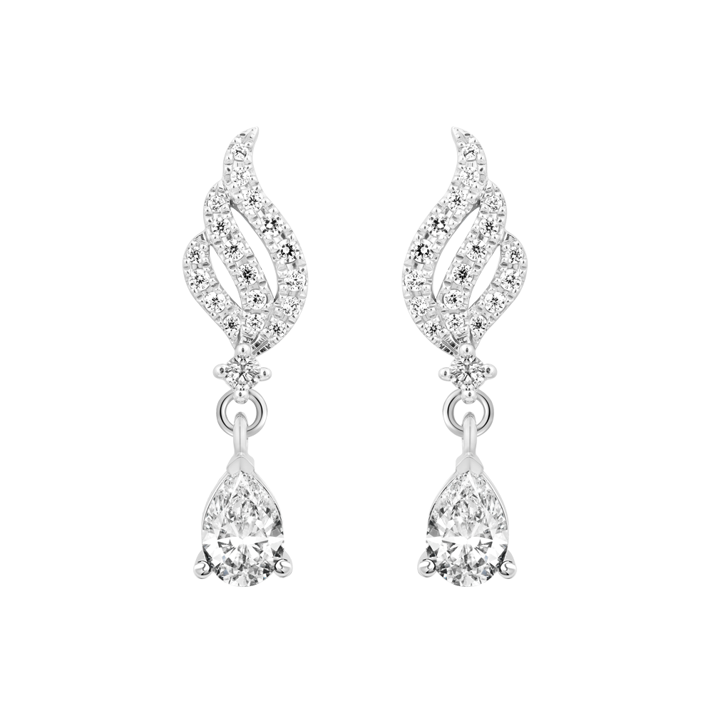 Hoa tai đính đá CZ vàng 14K Swaning