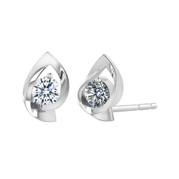 Hoa tai đính đá CZ vàng 14K Albinus 2C