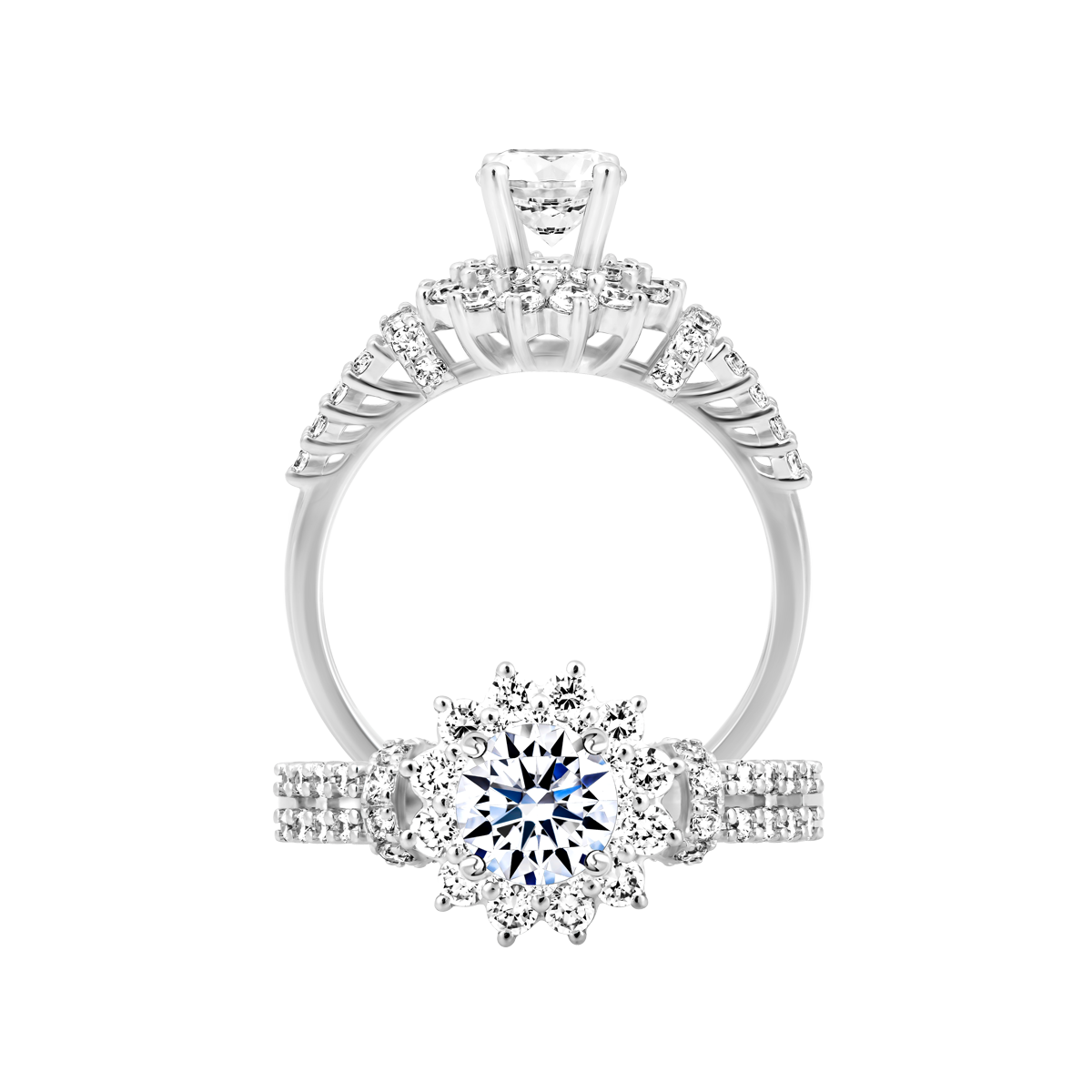 Nhẫn nữ đính đá CZ vàng 14K Annorial 5C