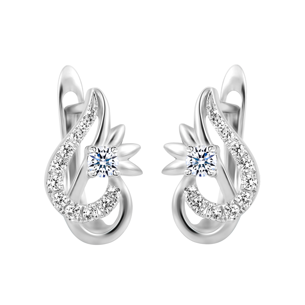 Hoa tai kim cương vàng 14K Swingy 5p