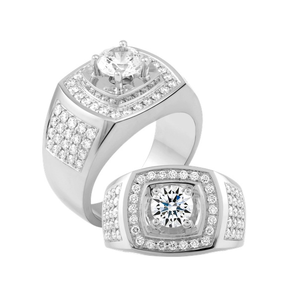 Nhẫn nam kim cương tấm vàng 14K Rollsing 2CT W GVRG0195225