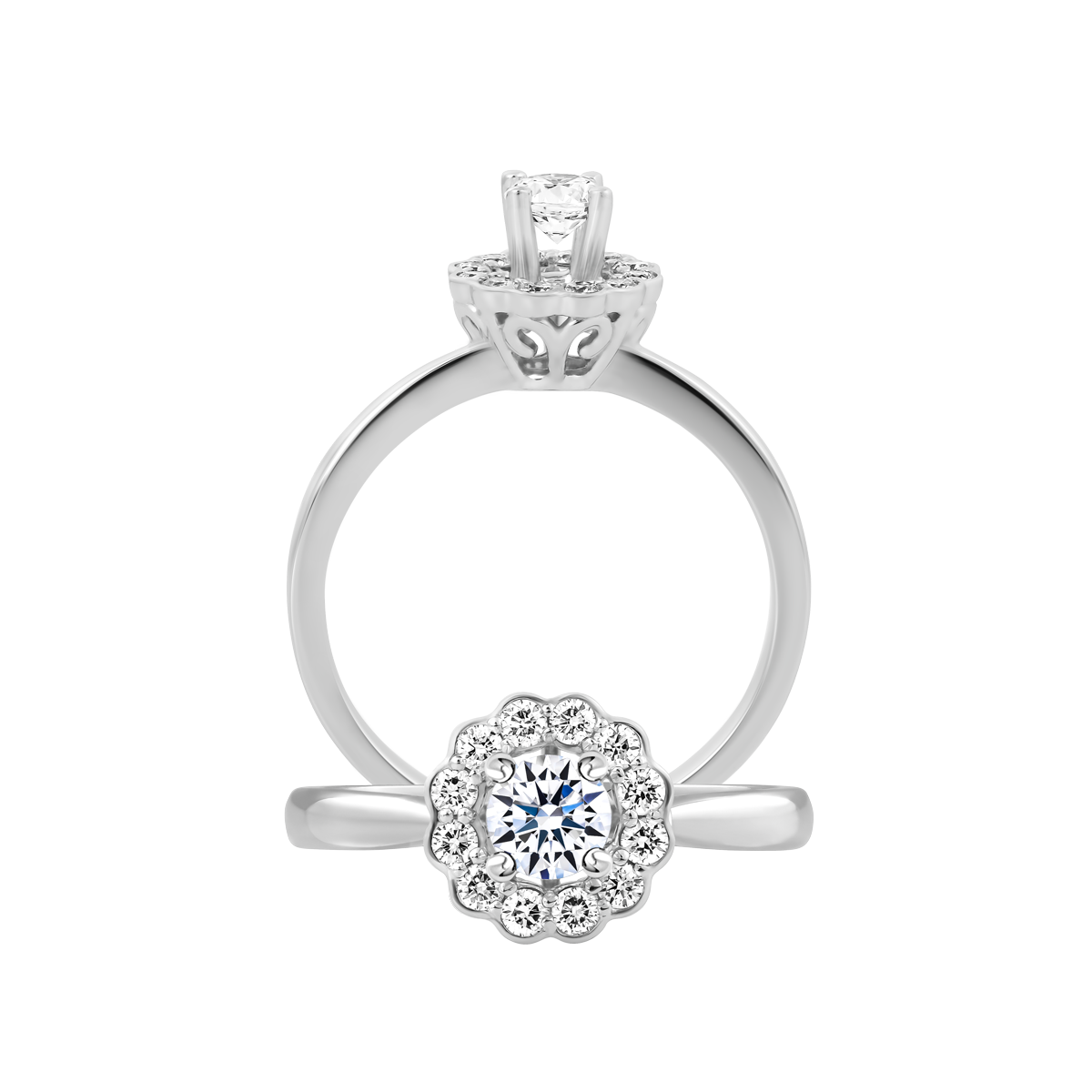 Nhẫn nữ kim cương tấm vàng 14K Excite 2C