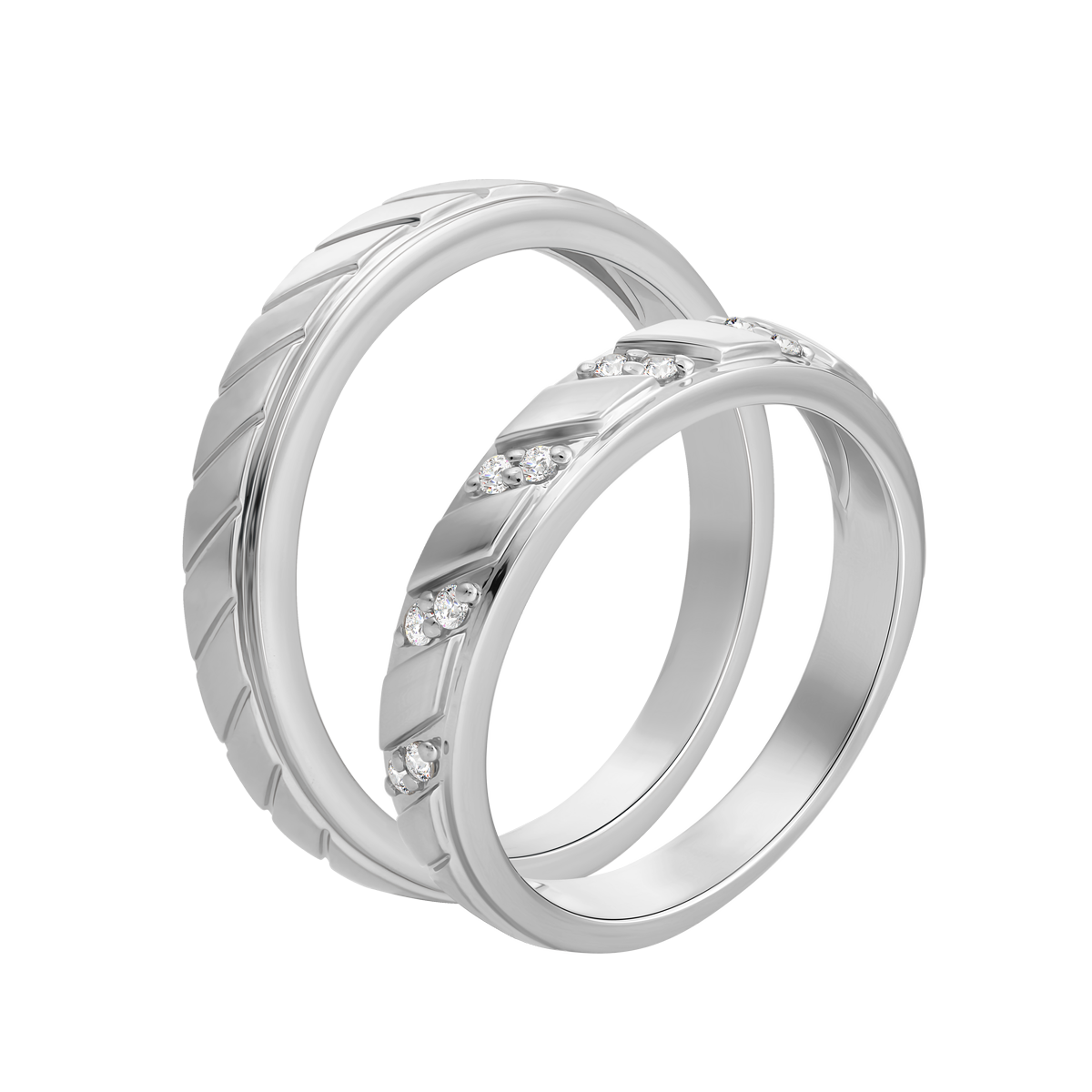 Nhẫn cưới nam vàng 14K Mating M