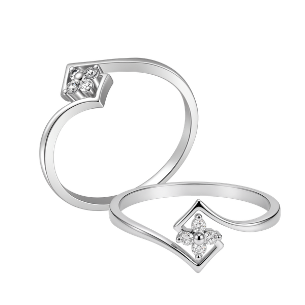 Nhẫn nữ kim cương viên vàng 14K Bloomvia TD