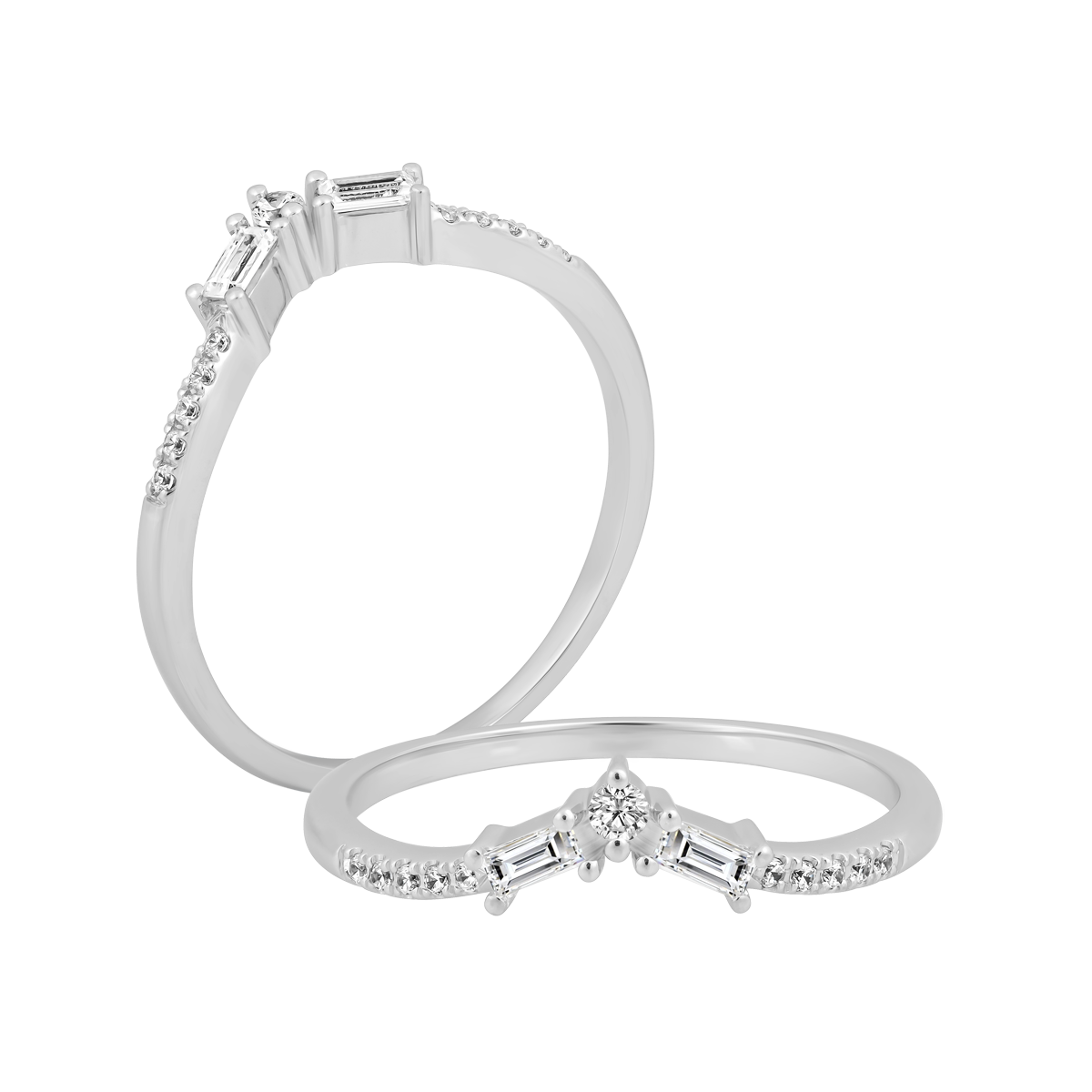 Nhẫn nữ đính đá CZ vàng 14K Lightly U