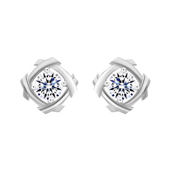 Hoa tai kim cương viên vàng 14K Fullnest GIA 3C GVER0111712