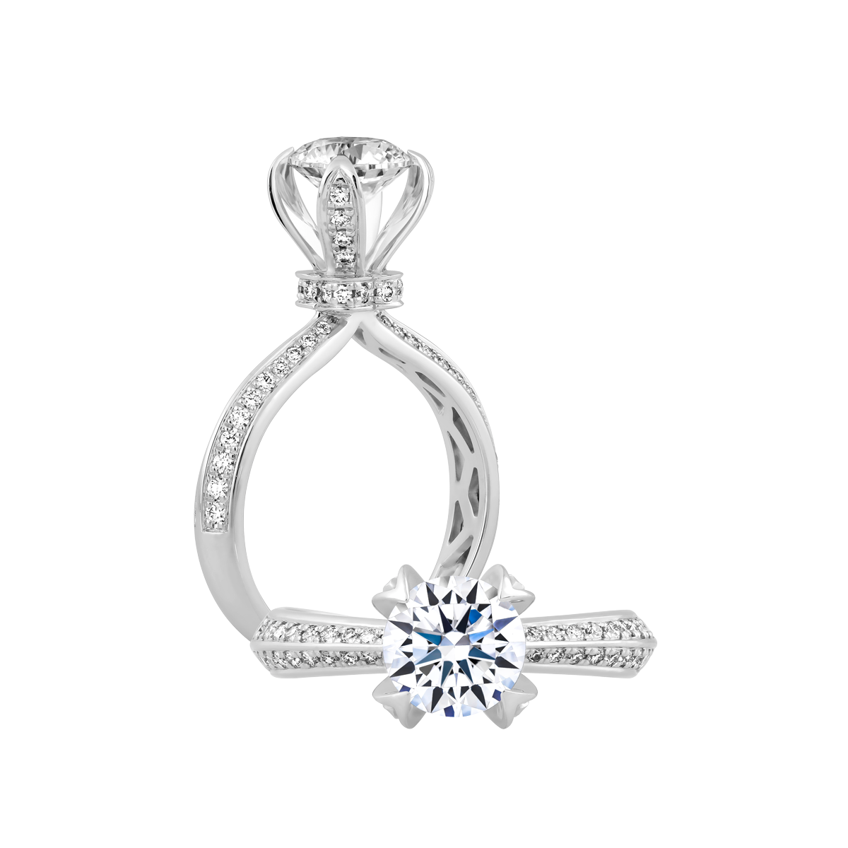 Nhẫn nữ kim cương tấm vàng 14K Jugend 3C GVRG0229868