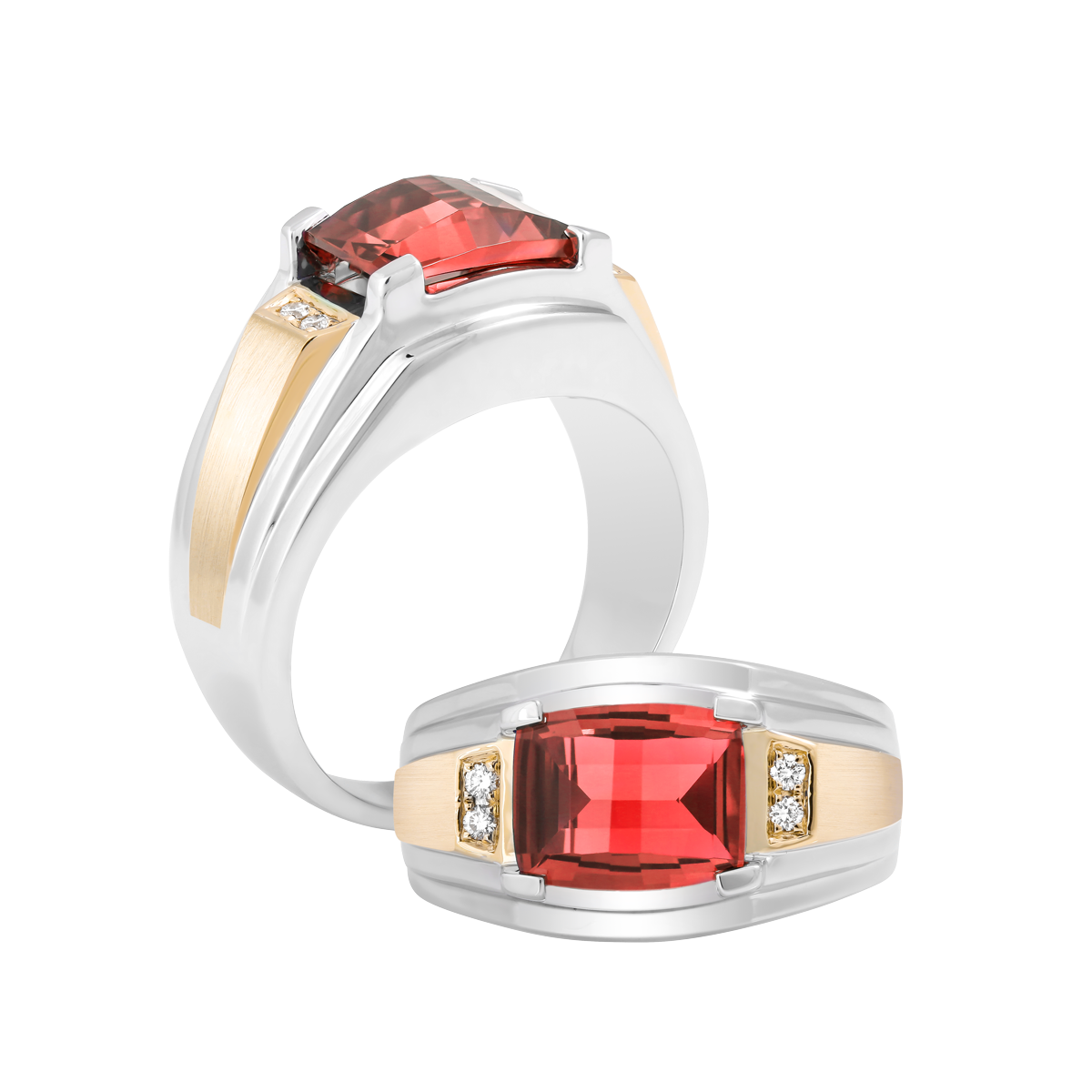 Nhẫn nam kim cương tấm vàng 14K Hemera S.GAR WY