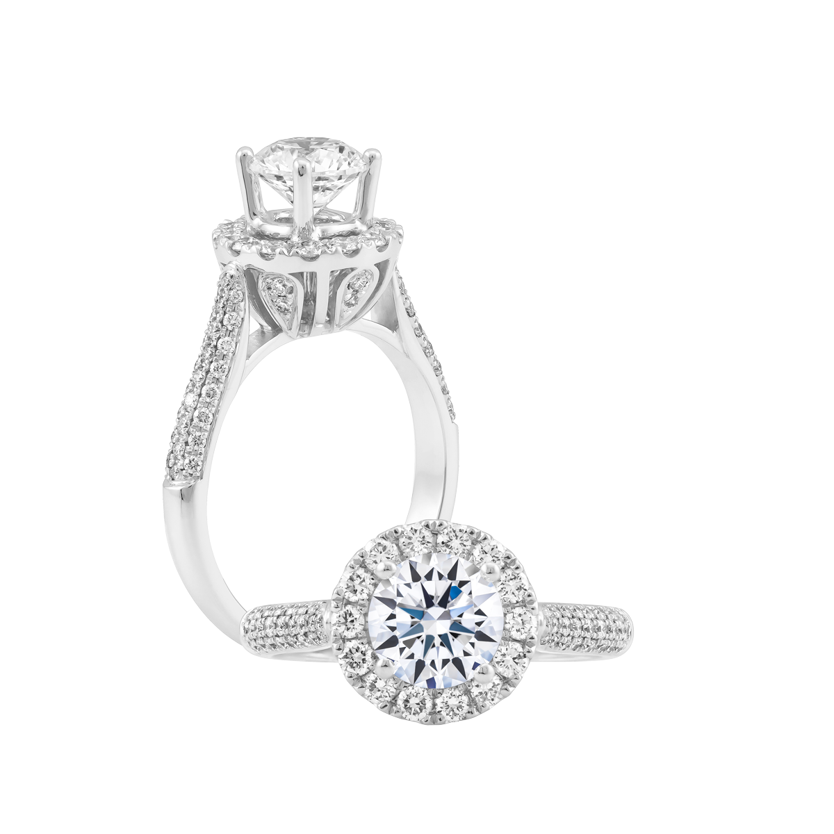 Nhẫn nữ kim cương tấm vàng 14K Spirito 1CT