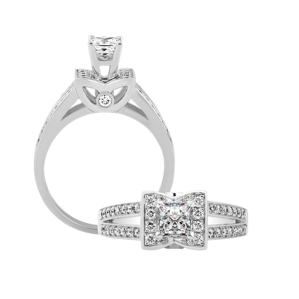 Nhẫn nữ kim cương viên vàng 14K Carolling PR 2C