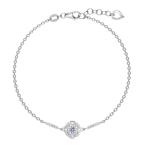Dây tay kim cương 8 Hearts & Arrows vàng 14K Wendy 2 H&A 2C