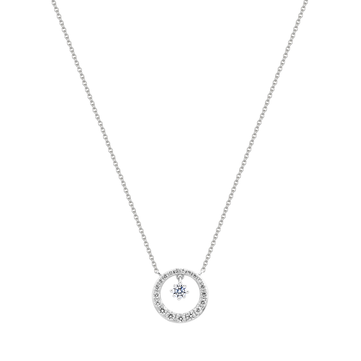 Dây liền mặt kim cương viên vàng 14K Jena A144 TD