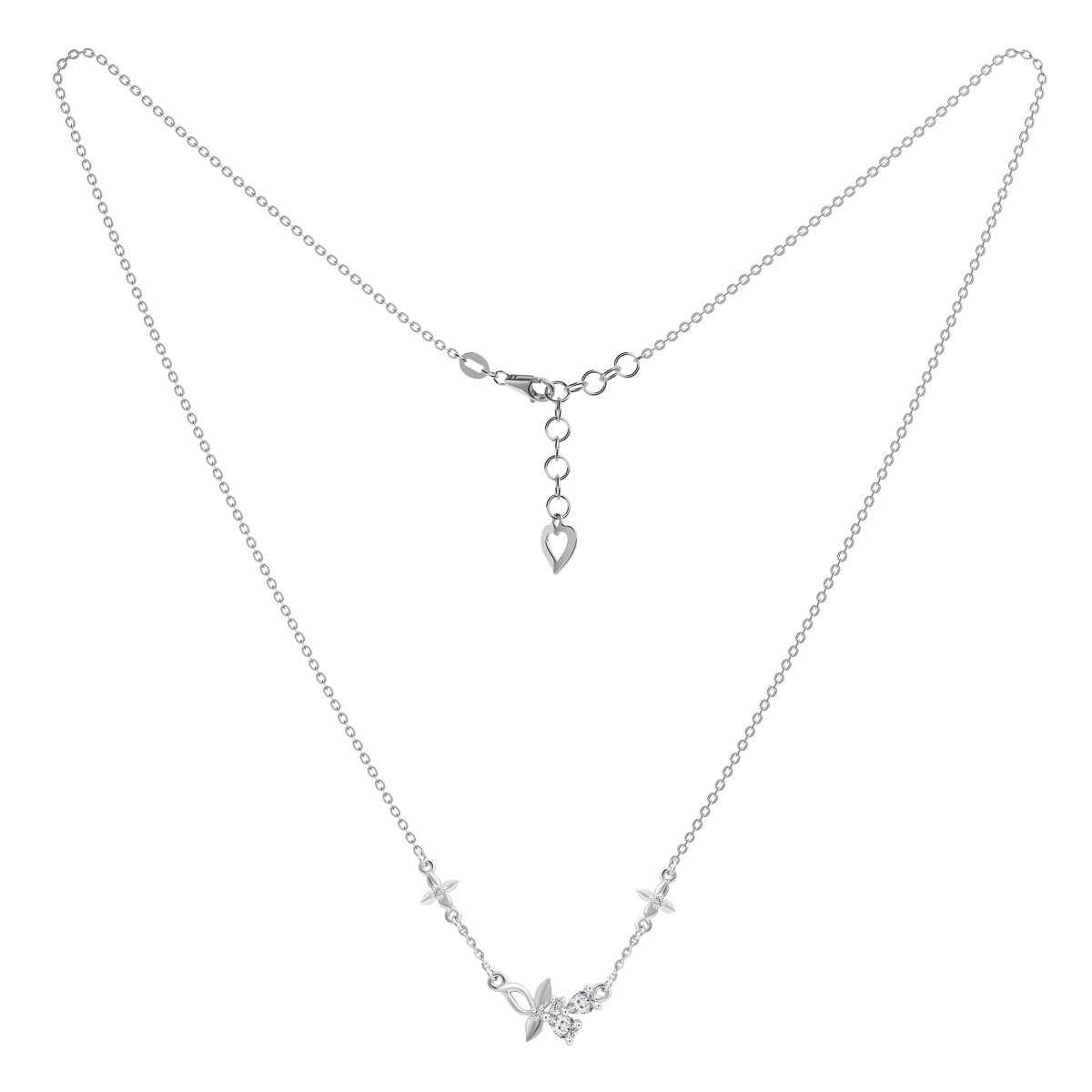 Dây liền mặt đính đá CZ vàng 18K Fiony