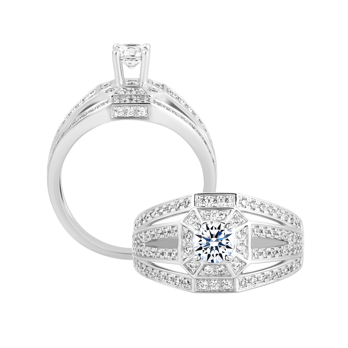 Nhẫn nữ đính đá CZ vàng 14K Discover 3C