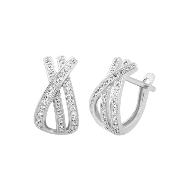 Hoa tai đính đá CZ vàng 18K Hivery V1